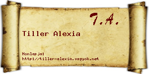 Tiller Alexia névjegykártya